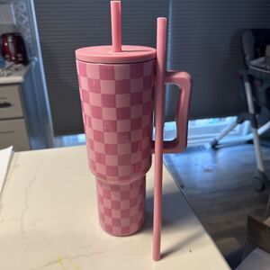 Simple Modern 40oz Checkmate Trek Straw Tumbler Pink